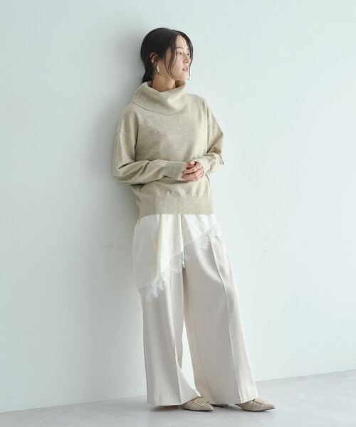 YECCA VECCA（イェッカヴェッカ）の「オフタートルネックニット（ニット/セーター・レディース・アイボリー/ブラック/レッド/ベージュ/ブルー・FREE）」の6枚目の写真