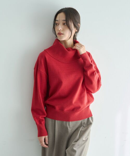 YECCA VECCA（イェッカヴェッカ）の「オフタートルネックニット（ニット/セーター・レディース・アイボリー/ブラック/レッド/ベージュ/ブルー・FREE）」の21枚目の写真