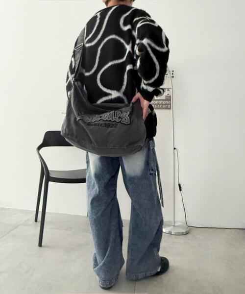 Dickies（ディッキーズ）の「∴WEGO/別注DickiesワッペンロゴBIGショルダー（ショルダーバッグ・レディース・その他1/ブラウン/スミクロ・FREE）」の4枚目の写真