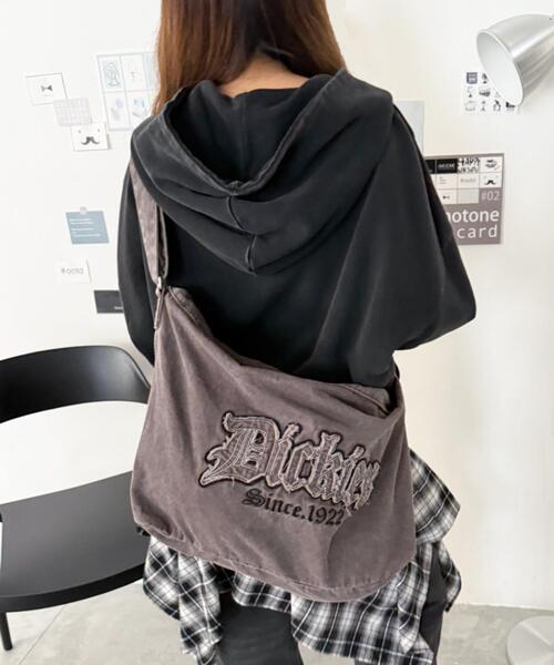 Dickies（ディッキーズ）の「∴WEGO/別注DickiesワッペンロゴBIGショルダー（ショルダーバッグ・レディース・その他1/ブラウン/スミクロ・FREE）」の15枚目の写真