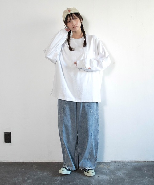 URCH RNA(アーチ アールエヌエー)の「R4421 柔らかデニムのケミカルバギーパンツ(デニムパンツ・レディース・アイボリー/ケミカルウォッシュ/ブラック・FREE)」の16枚目の写真