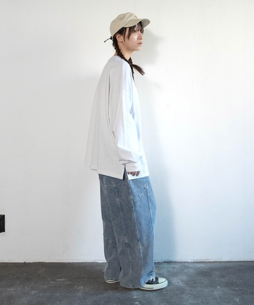 URCH RNA(アーチ アールエヌエー)の「R4421 柔らかデニムのケミカルバギーパンツ(デニムパンツ・レディース・アイボリー/ケミカルウォッシュ/ブラック・FREE)」の17枚目の写真