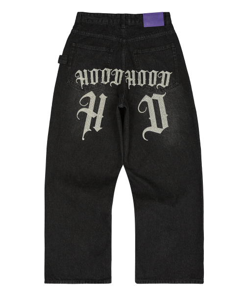 HOODHOOD（フッドフッド）の「HDチェーン刺繍デニムパンツブラック（デニムパンツ・レディース・その他・1/2/4/3）」の7枚目の写真