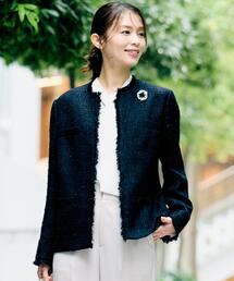 UNTITLED｜アンタイトルのノーカラージャケット（ブルー・ネイビー