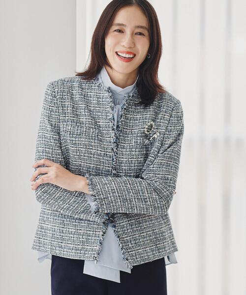 セール】【着丈長め/軽い/オンオフ使える】ファンシーツイード