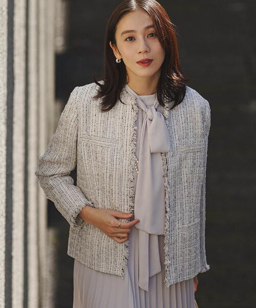 セール】【着丈長め/軽い/オンオフ使える】ファンシーツイード