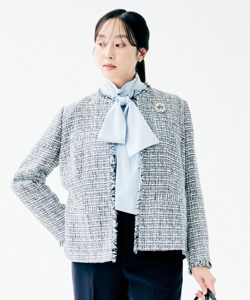 セール】【着丈長め/軽い/オンオフ使える】ファンシーツイード