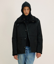 NUAKLE（ヌアクル）の「(m) シアリングスエードムートン メンズ_ブラック（ムートンコート）」