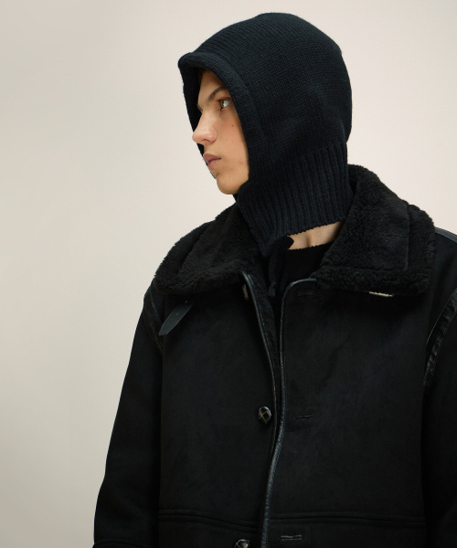 NUAKLE(ヌアクル)の「(m) シアリングスエードムートン メンズ_ブラック(ムートンコート・メンズ・その他・1/2)」の4枚目の写真