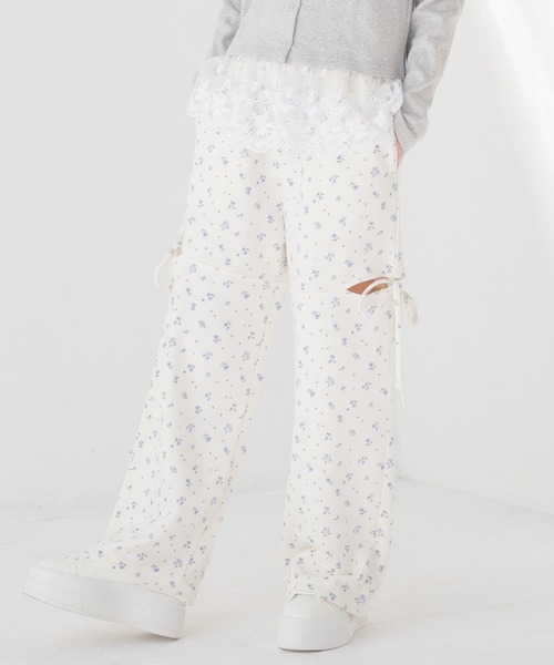 Honeys（ハニーズ）の「サイドスリットパンツ（カーゴパンツ・レディース・杢グレー/ブラック/アイボリー系1・SS/S/M/LL/L）」の16枚目の写真