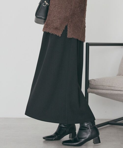 AMERICAN HOLIC（アメリカンホリック）の「【選べる丈】ギャザーウールライクスカーチョ（その他パンツ・レディース・ブラック/グレイッシュベージュ/杢グレー・L/M）」の9枚目の写真