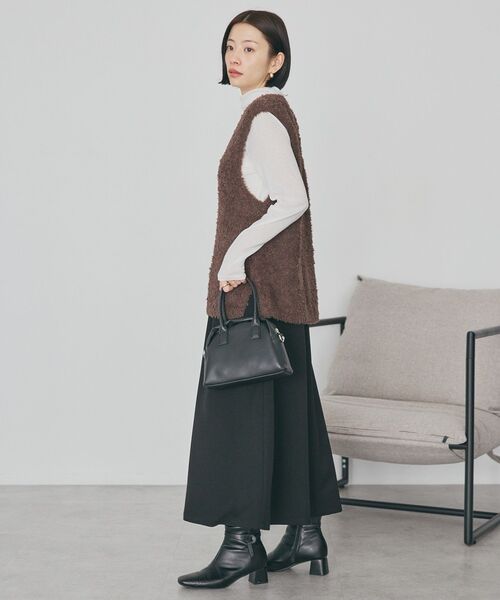 AMERICAN HOLIC（アメリカンホリック）の「【選べる丈】ギャザーウールライクスカーチョ（その他パンツ・レディース・ブラック/グレイッシュベージュ/杢グレー・L/M）」の14枚目の写真