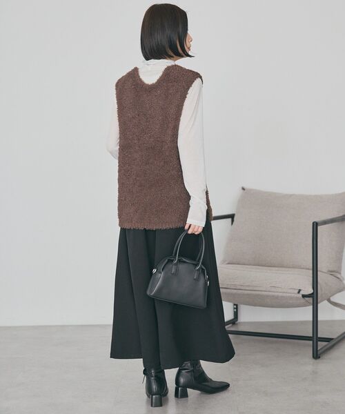 AMERICAN HOLIC（アメリカンホリック）の「【選べる丈】ギャザーウールライクスカーチョ（その他パンツ・レディース・ブラック/グレイッシュベージュ/杢グレー・L/M）」の15枚目の写真