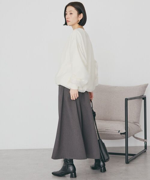 AMERICAN HOLIC（アメリカンホリック）の「【選べる丈】ギャザーウールライクスカーチョ（その他パンツ・レディース・ブラック/グレイッシュベージュ/杢グレー・L/M）」の22枚目の写真