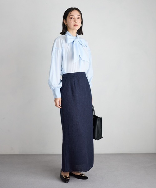 Andemiu(アンデミュウ)の「【セレモニー】ツイードIラインスカート636786(スカート・レディース・ネイビー/アイボリー・SMALL/MEDIUM)」の7枚目の写真