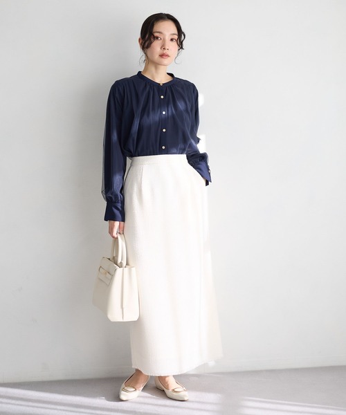 Andemiu(アンデミュウ)の「【セレモニー】ツイードIラインスカート636786(スカート・レディース・ネイビー/アイボリー・SMALL/MEDIUM)」の8枚目の写真