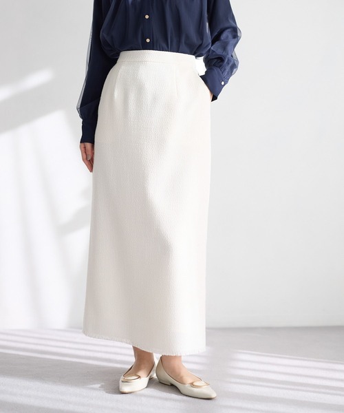 Andemiu(アンデミュウ)の「【セレモニー】ツイードIラインスカート636786(スカート・レディース・ネイビー/アイボリー・SMALL/MEDIUM)」の9枚目の写真