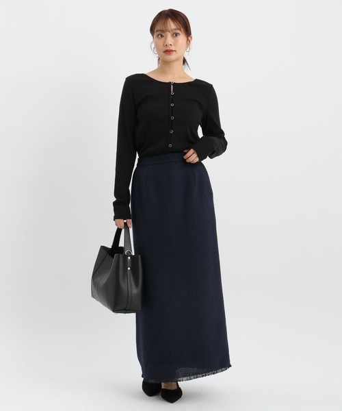 Andemiu(アンデミュウ)の「【セレモニー】ツイードIラインスカート636786(スカート・レディース・ネイビー/アイボリー・SMALL/MEDIUM)」の13枚目の写真