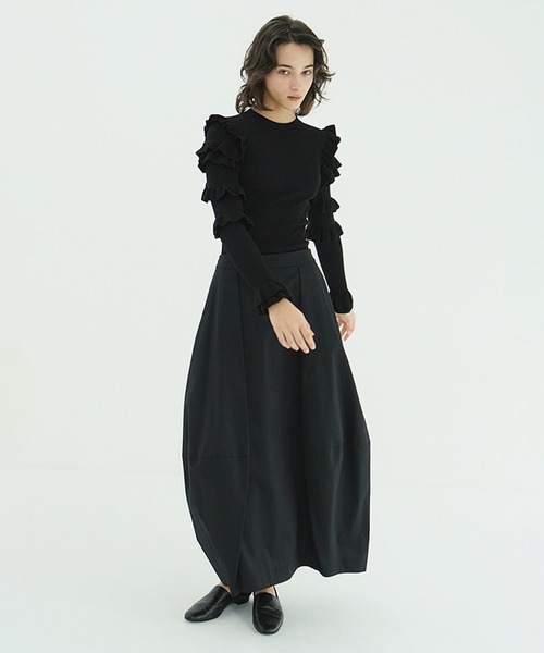 FRILL SLEEVE KNIT TOPS（ニット/セーター）｜CLANE（クラネ）の