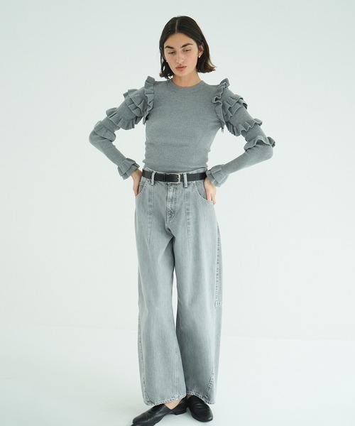 FRILL SLEEVE KNIT TOPS（ニット/セーター）｜CLANE（クラネ）の