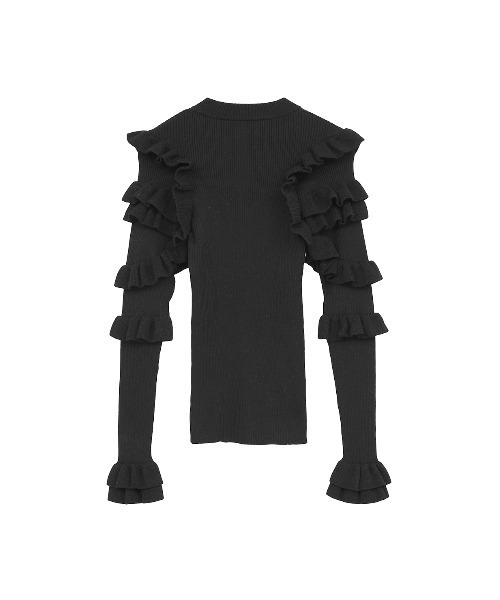 FRILL SLEEVE KNIT TOPS（ニット/セーター）｜CLANE（クラネ）の