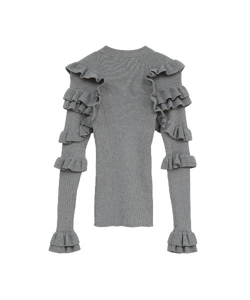 FRILL SLEEVE KNIT TOPS（ニット/セーター）｜CLANE（クラネ）の
