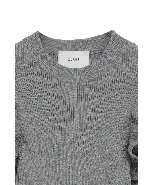 CLANE(クラネ)の「FRILL SLEEVE KNIT TOPS(ニット/セーター・レディース・グレー/ブラック・1/2)」の13枚目の写真
