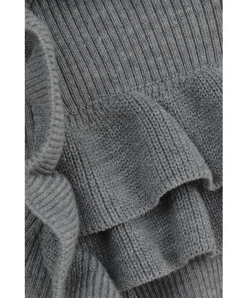 CLANE(クラネ)の「FRILL SLEEVE KNIT TOPS(ニット/セーター・レディース・グレー/ブラック・1/2)」の8枚目の写真