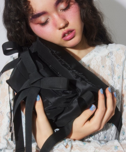 Candy Stripper（キャンディストリッパー）の「FANCY RIBBON WAIST バッグ（ボディバッグ/ウエストポーチ・レディース・ピンク/ブラック・FREE）」の2枚目の写真