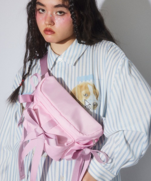 Candy Stripper（キャンディストリッパー）の「FANCY RIBBON WAIST バッグ（ボディバッグ/ウエストポーチ・レディース・ピンク/ブラック・FREE）」の3枚目の写真