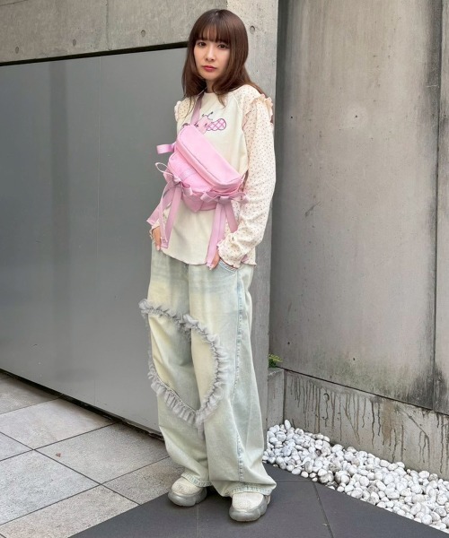 Candy Stripper（キャンディストリッパー）の「FANCY RIBBON WAIST バッグ（ボディバッグ/ウエストポーチ・レディース・ピンク/ブラック・FREE）」の10枚目の写真