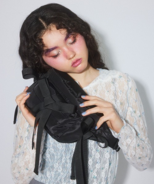 Candy Stripper（キャンディストリッパー）の「FANCY RIBBON WAIST バッグ（ボディバッグ/ウエストポーチ・レディース・ピンク/ブラック・FREE）」の16枚目の写真