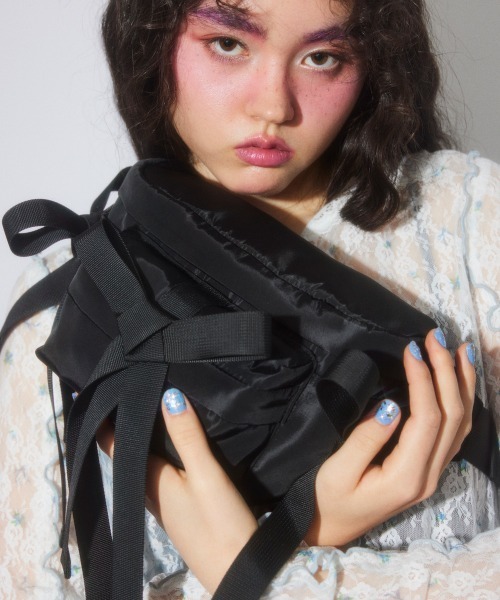 Candy Stripper（キャンディストリッパー）の「FANCY RIBBON WAIST バッグ（ボディバッグ/ウエストポーチ・レディース・ピンク/ブラック・FREE）」の19枚目の写真