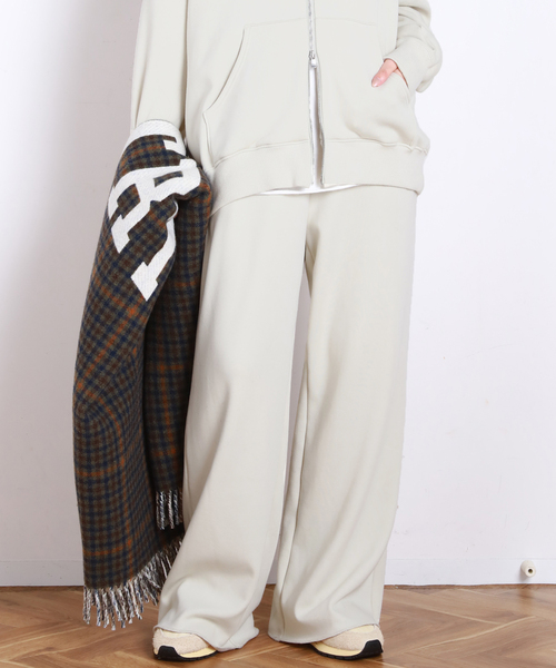 EVERYDAY I LIKE.（エヴリディアイライク）の「*ウォームスウェットパンツ（スラックス・レディース・ブラック/ホワイト/グレー・38/36）」の2枚目の写真