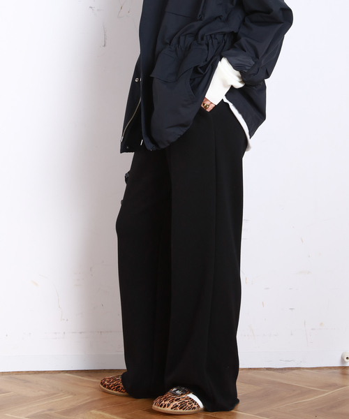 EVERYDAY I LIKE.（エヴリディアイライク）の「*ウォームスウェットパンツ（スラックス・レディース・ブラック/ホワイト/グレー・38/36）」の5枚目の写真