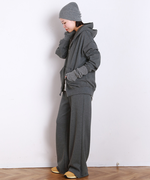 EVERYDAY I LIKE.（エヴリディアイライク）の「*ウォームスウェットパンツ（スラックス・レディース・ブラック/ホワイト/グレー・38/36）」の13枚目の写真