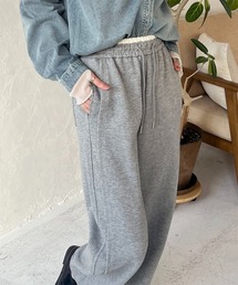 レイヤードデザインスウェットバレルパンツ