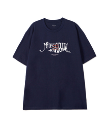 [FISH LETTERING] CREW NECK TEE_NAVY