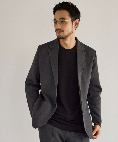 JUN STANDARD PICKS(ジュンスタンダードピックス)の「ミラノリブGOOD FITジャケット/セットアップ対応(テーラードジャケット・メンズ・グレー系その他/ブラック/グレー・M/LL/L)」の9枚目の写真