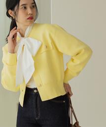 カーディガン/ボレロ（イエロー/黄色系・コットン）ファッション通販