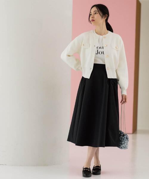 OPAQUE.CLIP（オペークドットクリップ）の「フラップポケット金ボタンニットカーディガン【洗濯機OK】（カーディガン/ボレロ・レディース・ブラック/イエロー系その他/オレンジ/ホワイト・38/40/42）」の21枚目の写真