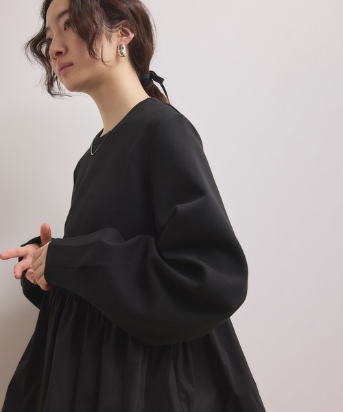 WEB限定】ペプラムコンビプルオーバー（Tシャツ/カットソー）｜ADAM ET