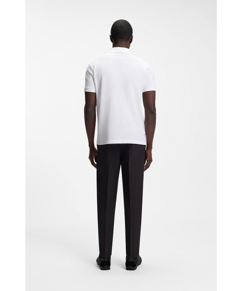BOSS（ボス）の「コットンピケ ポロシャツ オールオーバープリント（ポロシャツ・メンズ・ホワイト・S/L/XS/M）」の4枚目の写真