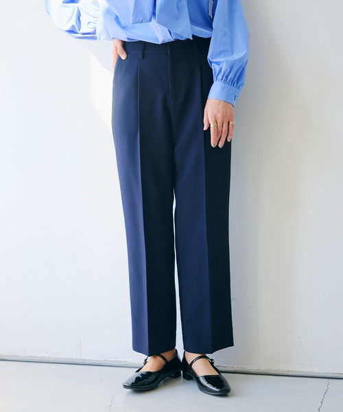 CROSS FUNCTION（クロスファンクション）の「《洗える・シワになりにくい》正解 センタープレスストレートパンツ セットアップ対応【CROSS FUNCTION/クロスファンクション】（スラックス・レディース・ネイビー/ブラック・M/LL/L）」の15枚目の写真