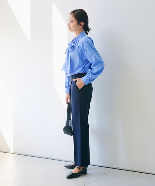 CROSS FUNCTION（クロスファンクション）の「《洗える・シワになりにくい》正解 センタープレスストレートパンツ セットアップ対応【CROSS FUNCTION/クロスファンクション】（スラックス・レディース・ネイビー/ブラック・M/LL/L）」の7枚目の写真