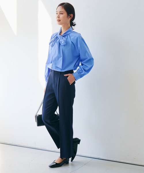 CROSS FUNCTION（クロスファンクション）の「《洗える・シワになりにくい》正解 センタープレスストレートパンツ セットアップ対応【CROSS FUNCTION/クロスファンクション】（スラックス・レディース・ネイビー/ブラック・M/LL/L）」の6枚目の写真