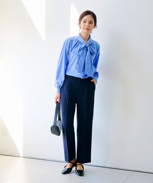 CROSS FUNCTION（クロスファンクション）の「《洗える・シワになりにくい》正解 センタープレスストレートパンツ セットアップ対応【CROSS FUNCTION/クロスファンクション】（スラックス・レディース・ネイビー/ブラック・M/LL/L）」の5枚目の写真