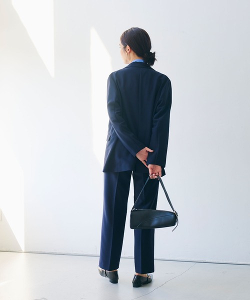 CROSS FUNCTION（クロスファンクション）の「《洗える・シワになりにくい》正解 センタープレスストレートパンツ セットアップ対応【CROSS FUNCTION/クロスファンクション】（スラックス・レディース・ネイビー/ブラック・M/LL/L）」の14枚目の写真