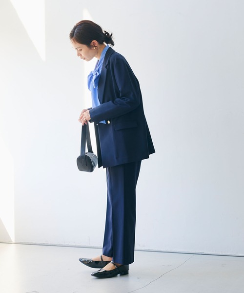 CROSS FUNCTION（クロスファンクション）の「《洗える・シワになりにくい》正解 センタープレスストレートパンツ セットアップ対応【CROSS FUNCTION/クロスファンクション】（スラックス・レディース・ネイビー/ブラック・M/LL/L）」の12枚目の写真