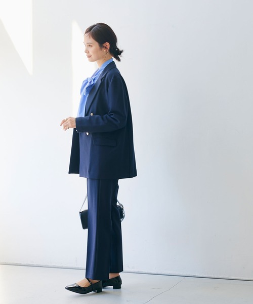 CROSS FUNCTION（クロスファンクション）の「《洗える・シワになりにくい》正解 センタープレスストレートパンツ セットアップ対応【CROSS FUNCTION/クロスファンクション】（スラックス・レディース・ネイビー/ブラック・M/LL/L）」の13枚目の写真